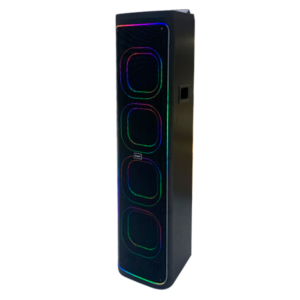 BOCINA BLUETOOTH CON LUZ LED Y 2 MICRÓFONOS INALÁMBRICOS