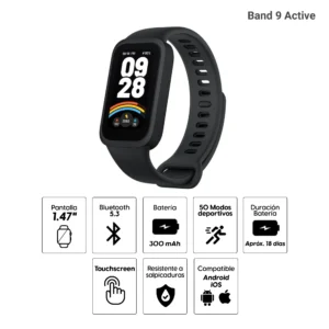 SMART BAND 9 ACTIVE DE 1.47" DE 18 DIAS DE BATERIAS